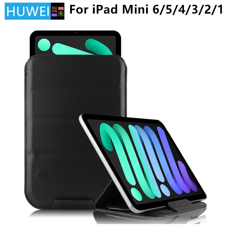 HUWEI 7.9''-8.3'' PU Leather Case For iPad Mini 7 6 5 4 3 2 Tablet Sleeve Bag With Stand for iPad Mini 6th Generation 2021 Case