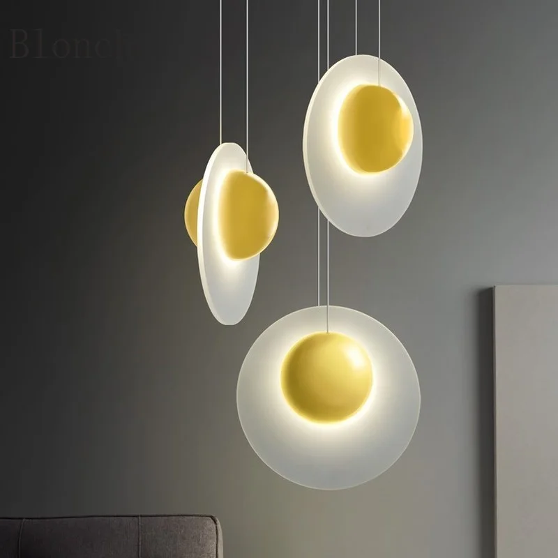 

Simple Poached Egg Pendant Light Creative Acrylic Chandelier Dining Room Living Room Bar Counter Children's Room Bedroom Lamp