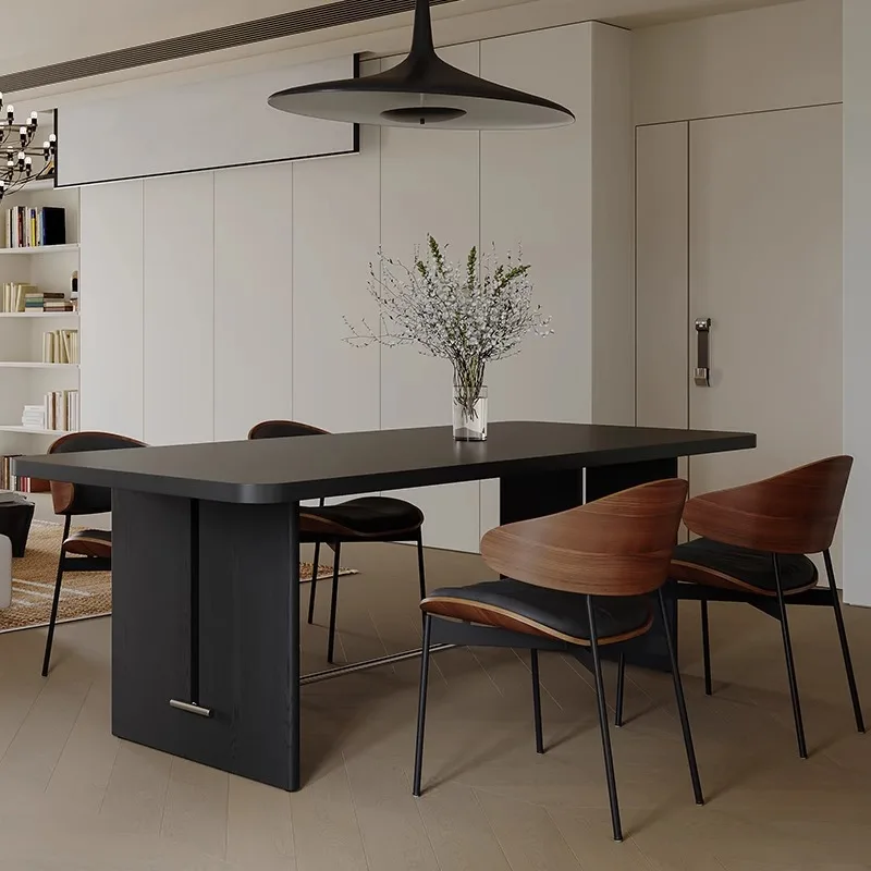 

Обеденный стол и стулья, каменная плита, ретро, массив дерева, висит под черным, средний и древний стиль, комбинированный дизайнер, простой