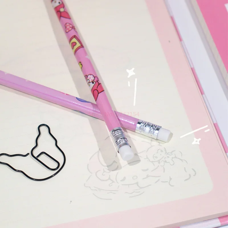 Sanrio Pencils 24/48pcs kawaii my melody pochacco Mixed Wooden Pencils Primary School Students Sketch Tools Writing Stationery