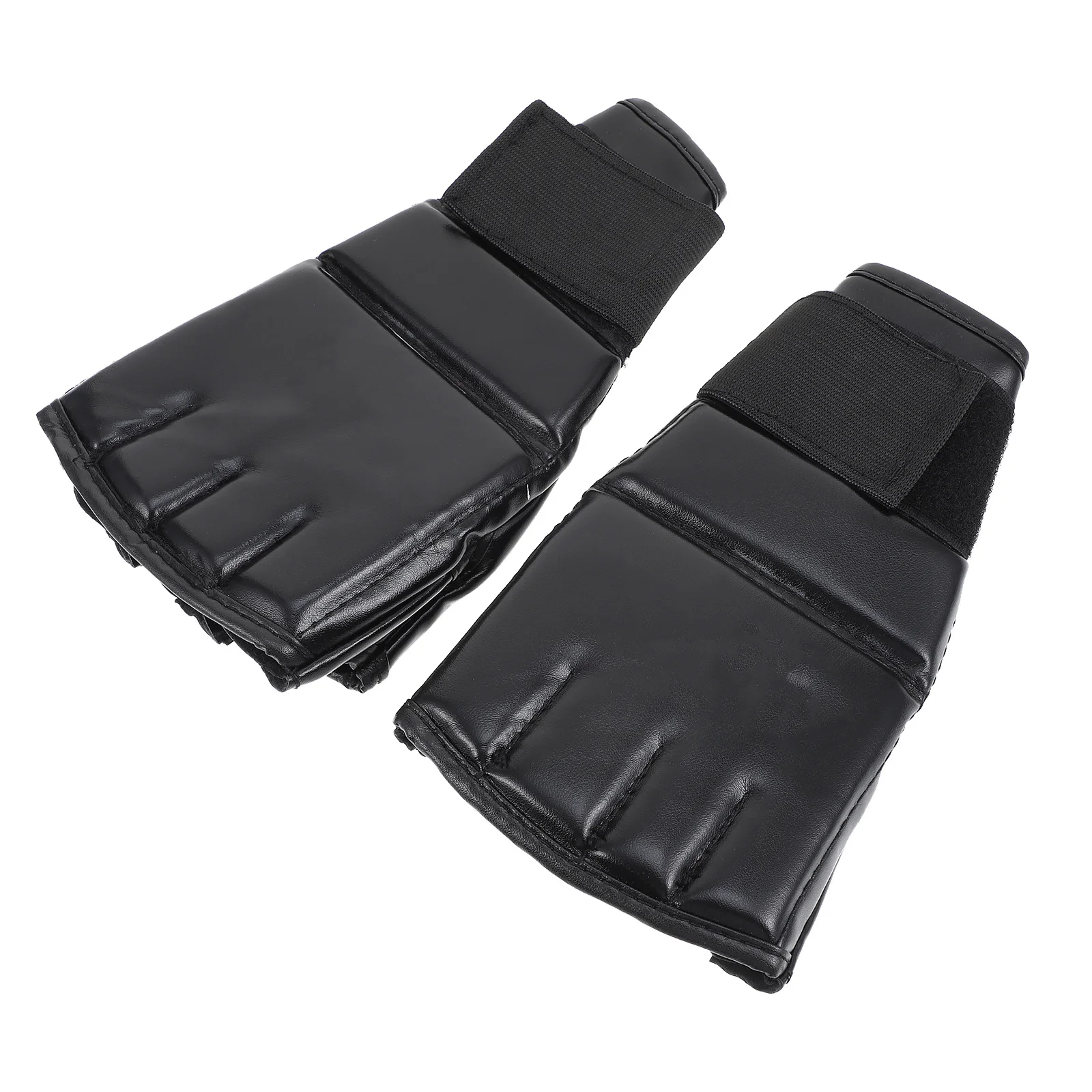 

1Pair Half-Finger Gloves Premium PU -Resistant Structure Wide Adjustable Wrist Support for Boxing Training