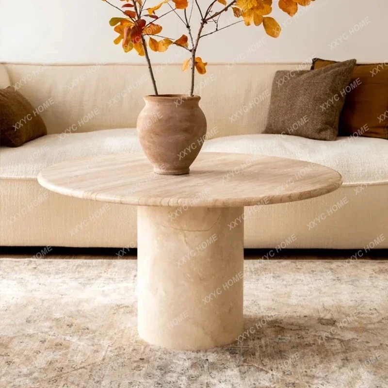 Natural Roman cave stone living room coffee table light luxury  coffee table luxury stone tea table