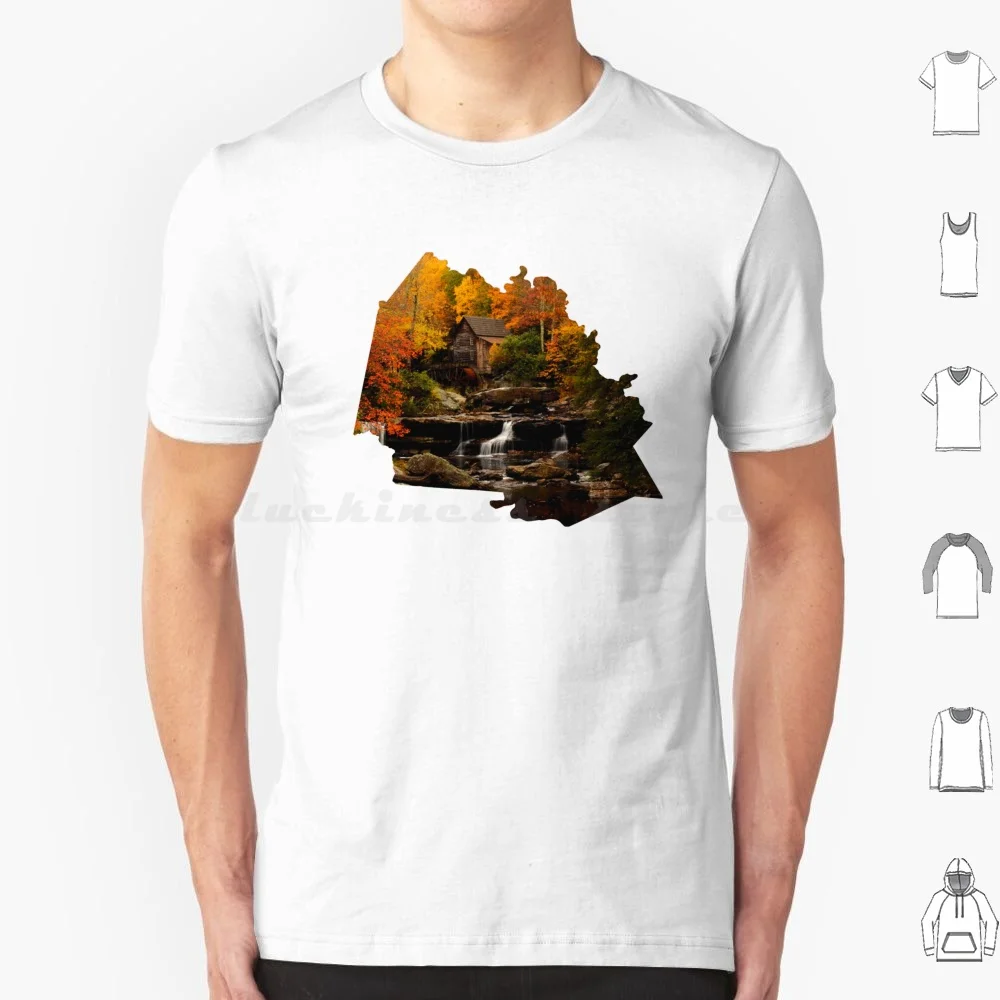 حديقة ولاية بابكوك: مقاطعة فاييت تي شيرت للرجال والنساء والأطفال 6xl مقاطعة فاييت فيرجينيا الغربية بابكوك جريست ميل طبيعة الخريف #1