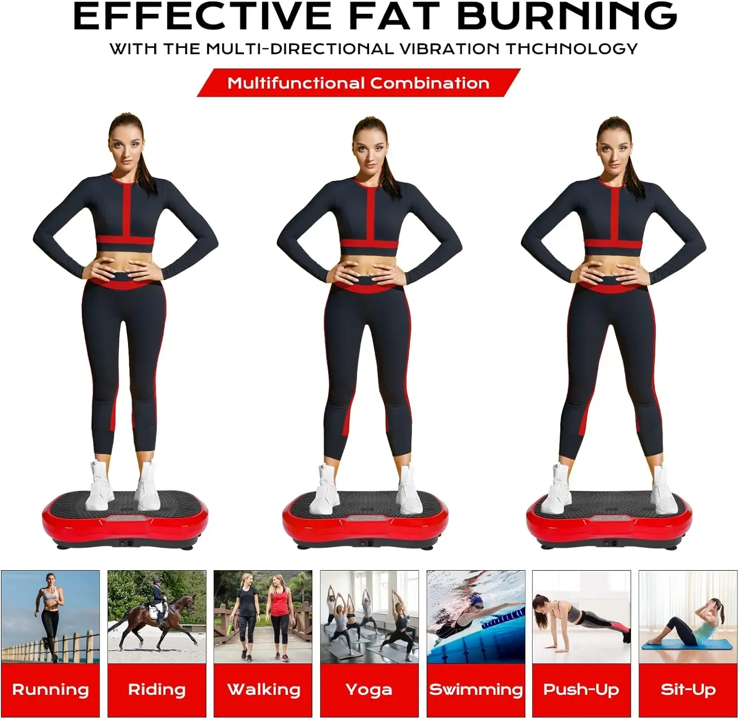 Vibration Plate Exercise Machine Vibration Platform Machine Whole Body Workout Fitness Home Training Ultra Quiet