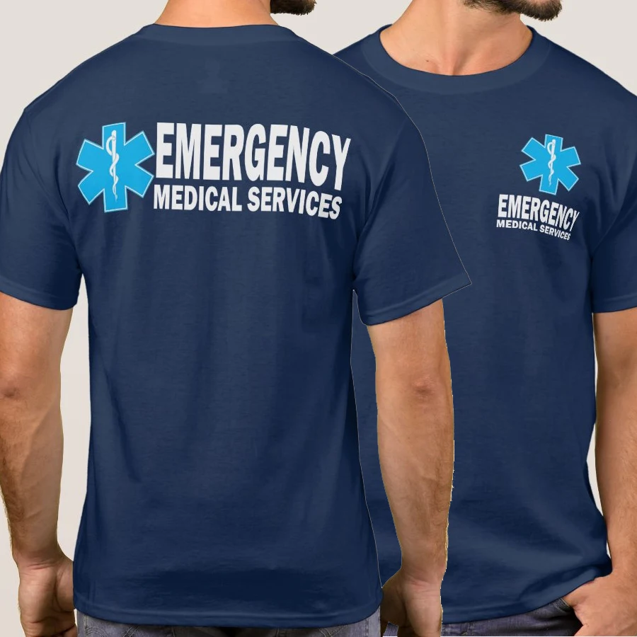 Star of Life EMS Medical Paramedics Duty Wear T Shirt. High Quality Cotton, Breathable Top, Loose Casual T-shirt S-3XL