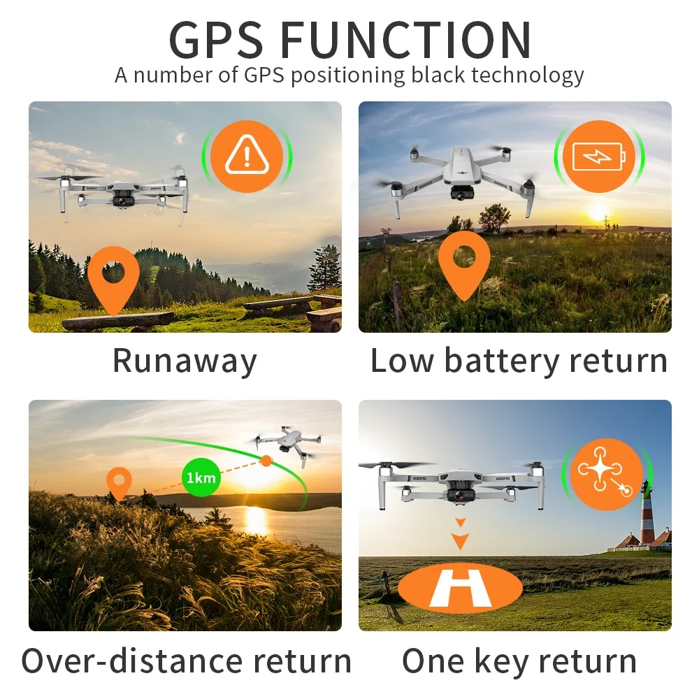 Trasporto di goccia 2021 Nuovo GPS 4k Professionale 8K HD Macchina Fotografica 2-Axis Gimbal Anti-Shake Fotografia Aerea Brushless Pieghevole