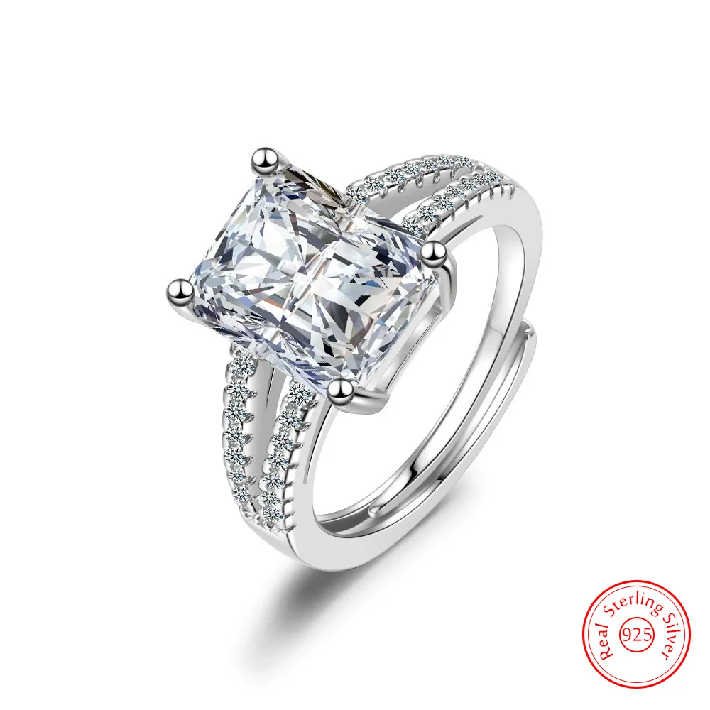 

New Woman's Jewelry 925 Sterling Silver Crystal Zircon Ring Fashion FQL25129