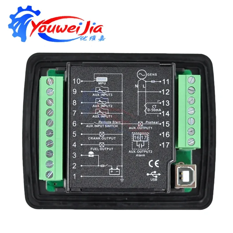 MeBay DC30D/DC30T USB-панель, дизельный контроллер генераторной установки — подходит для промышленных и резервных дизельных генераторов