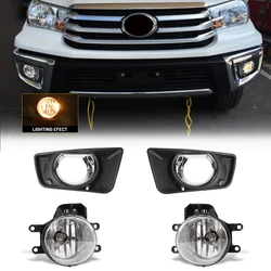 Gruppo fendinebbia paraurti anteriore auto per Toyota Hilux Revo 2015 2016 faro alogeno con accessori copertura cablaggio 12V