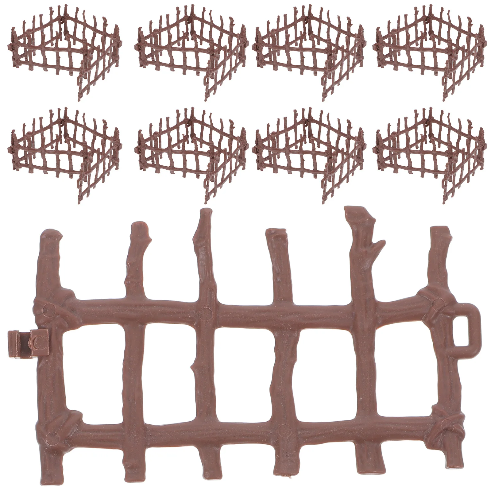 50 قطعة مجموعة بلاستيكية نسيج خشبي نابض بالحياة لمشهد مزرعة حديقة مصغرة ملحقات بيت الدمى عرض الحرف اليدوية #2