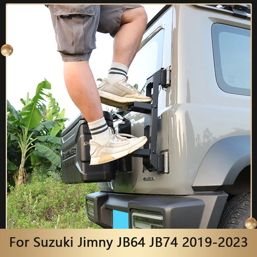 

Upgrade Car Rear Tail Door Folding Ladder Climbing For Suzuki Jimny JB64 JB74 2019-2023 Carbon Steel Step Exterior Accessories