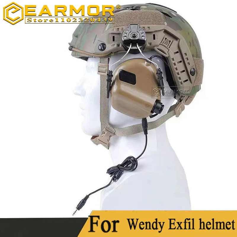 EARMOR M31H Military Tactical Headphones Electronic Hearing Protection for Wendy Exfil Helmet Rails Noise Cancelling Headphones