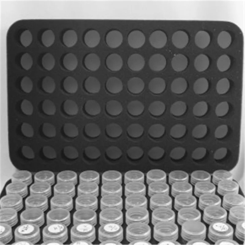 Divisore inferiore regolabile, cuscino in schiuma da 15 ml, 10 ml con 60 scomparti per bottiglie di smalto o olio essenziale