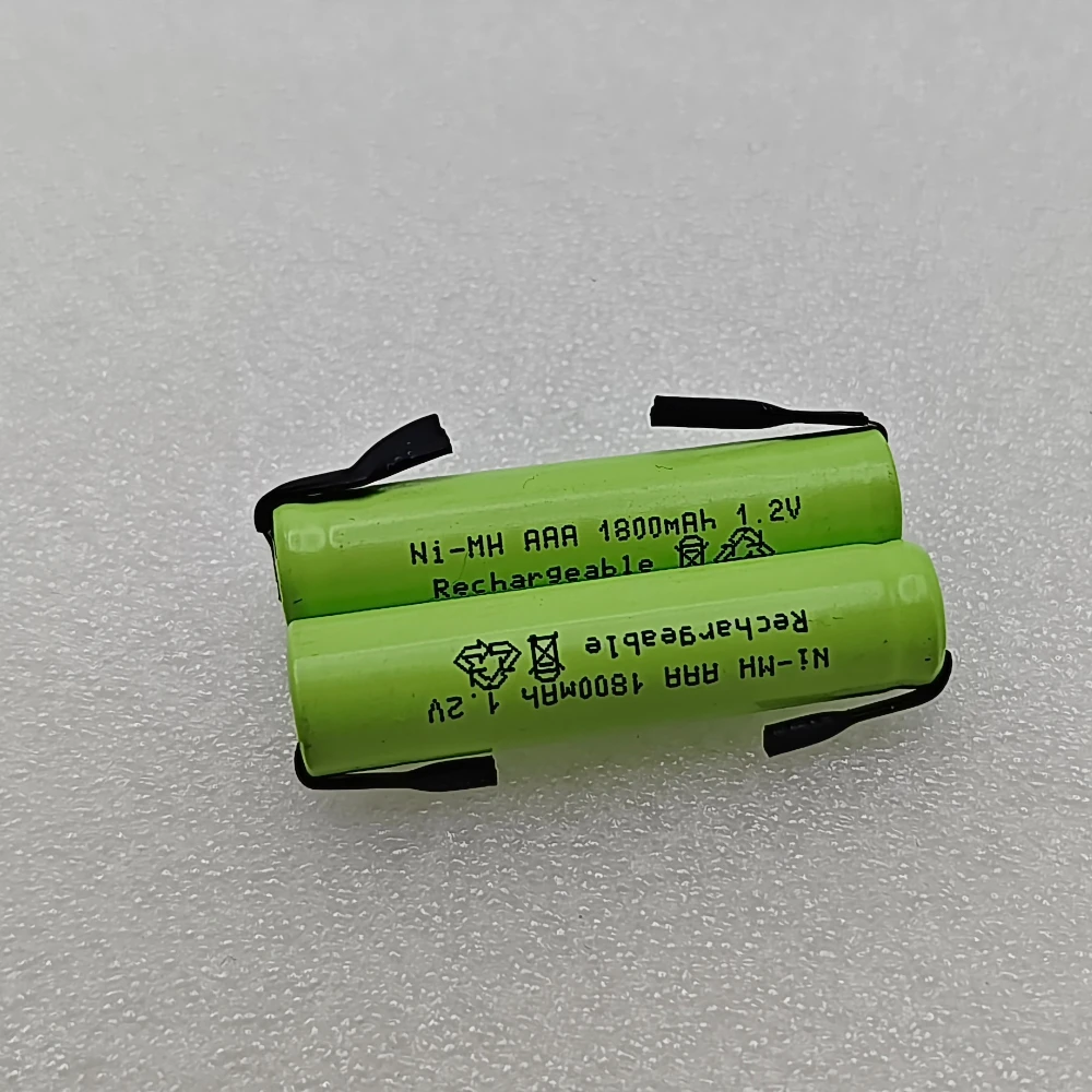 

rechargeable battery cell, for Electric Shaver, Razor, Toothbrush AAA 1.2V 1800mAh Ni-MH with Solder Tabs