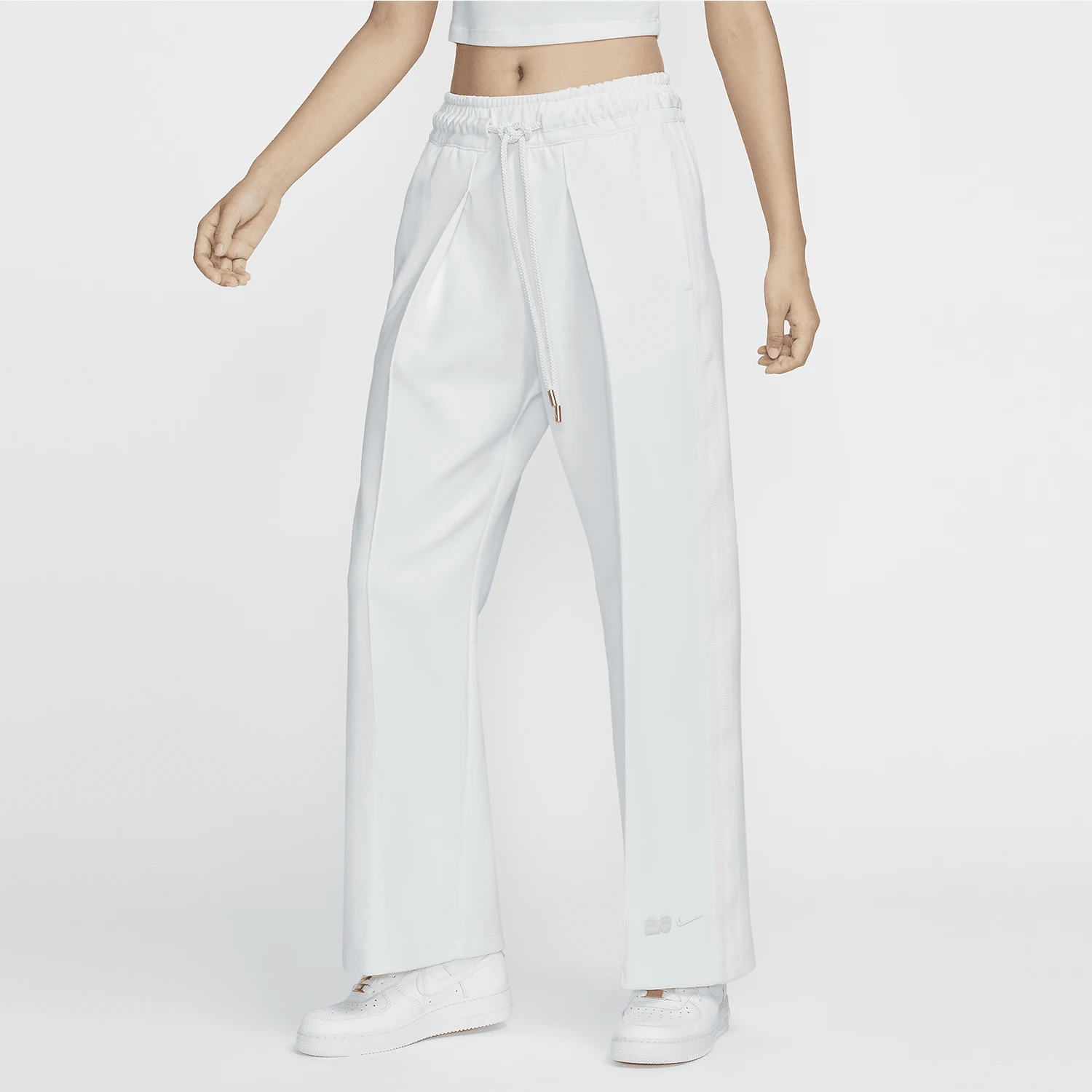 Nike Authentic New Women's High Waist Loose Knitted Pants with Wide Legs FV7799-121