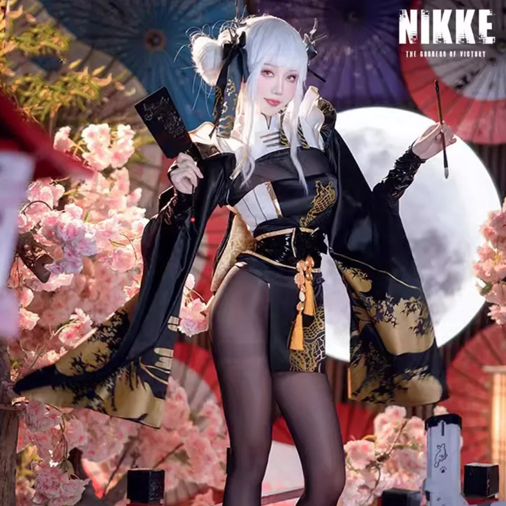 

NIKKE The Goddess of Victory White Bunny X 777 White Rabbit Blanc Cosplay Costumes Sexy Kimono Jumpsuit Guns Prop Halloween Suit