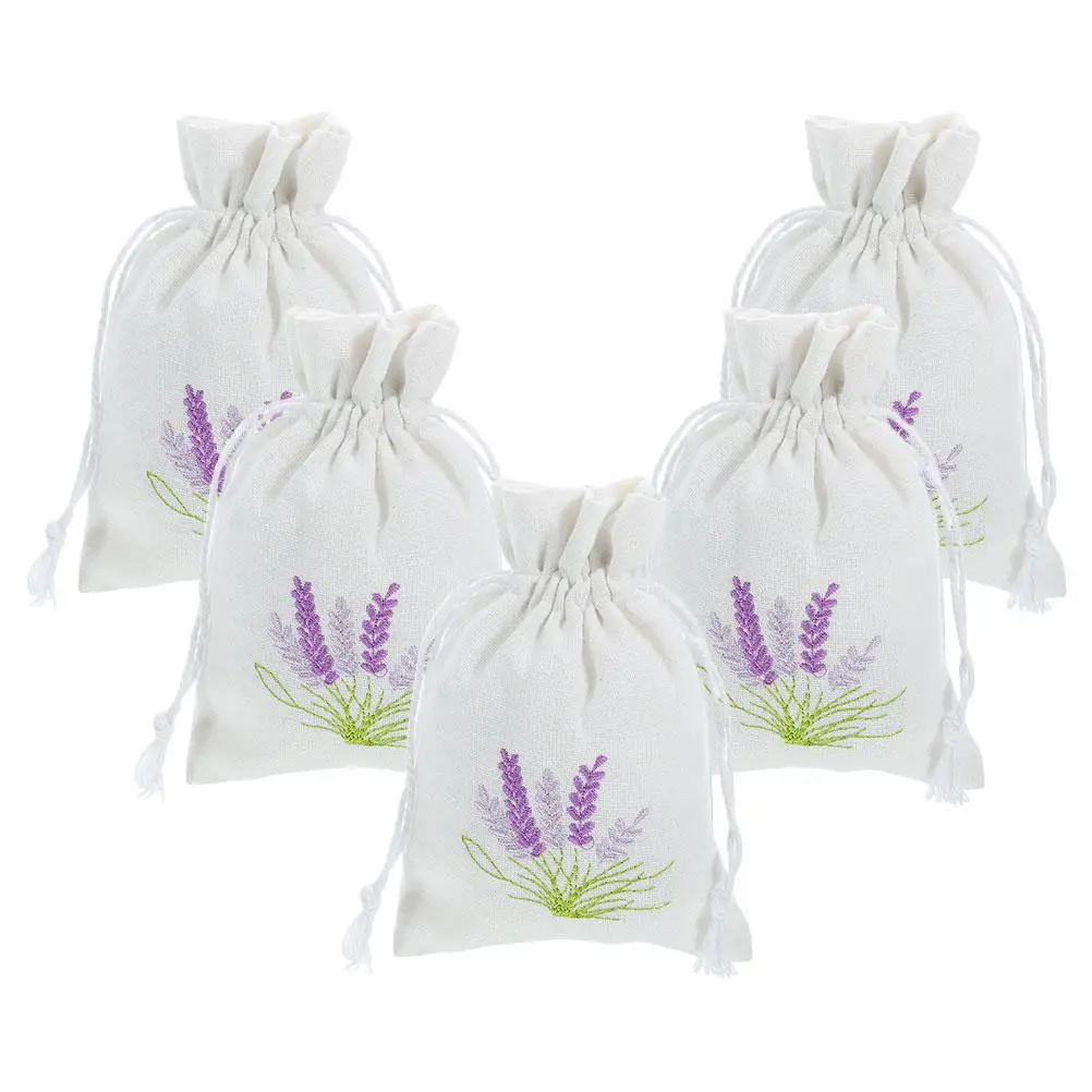 

5 Pcs Empty Linen Sachet Small Gift Drawstring Sachet Bags Empty Portable Storage Bags Packing Wardrobe Perfume