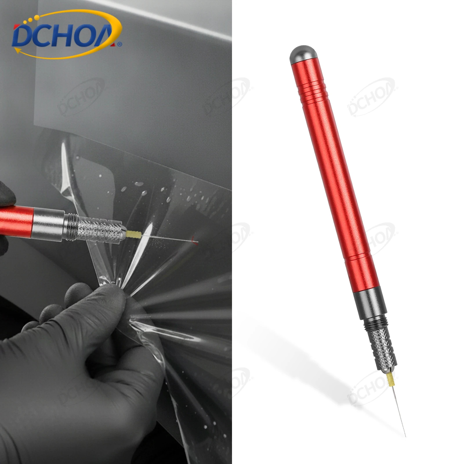 DCHOA Vinyl Car Wrapping PPF Decon Pen With Carving Knife Function Dust Needles Film Install Stain Removal Tool Accessories