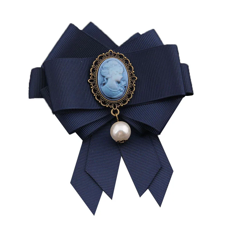 Women's Retro Craft High-end Brooch Accessories Fabric Ribbons Clothing Accessories Bows Brooches Pins Preppy Collar Accessory