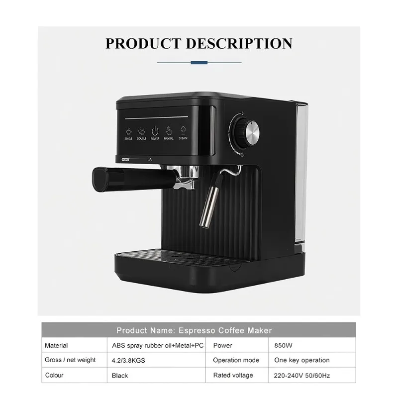 【SELL FAST 】EU Plug Electric Italian Coffee Machine 20 Bar Expresso Coffee Maker Automatic Semi Automatic Espresso Machine