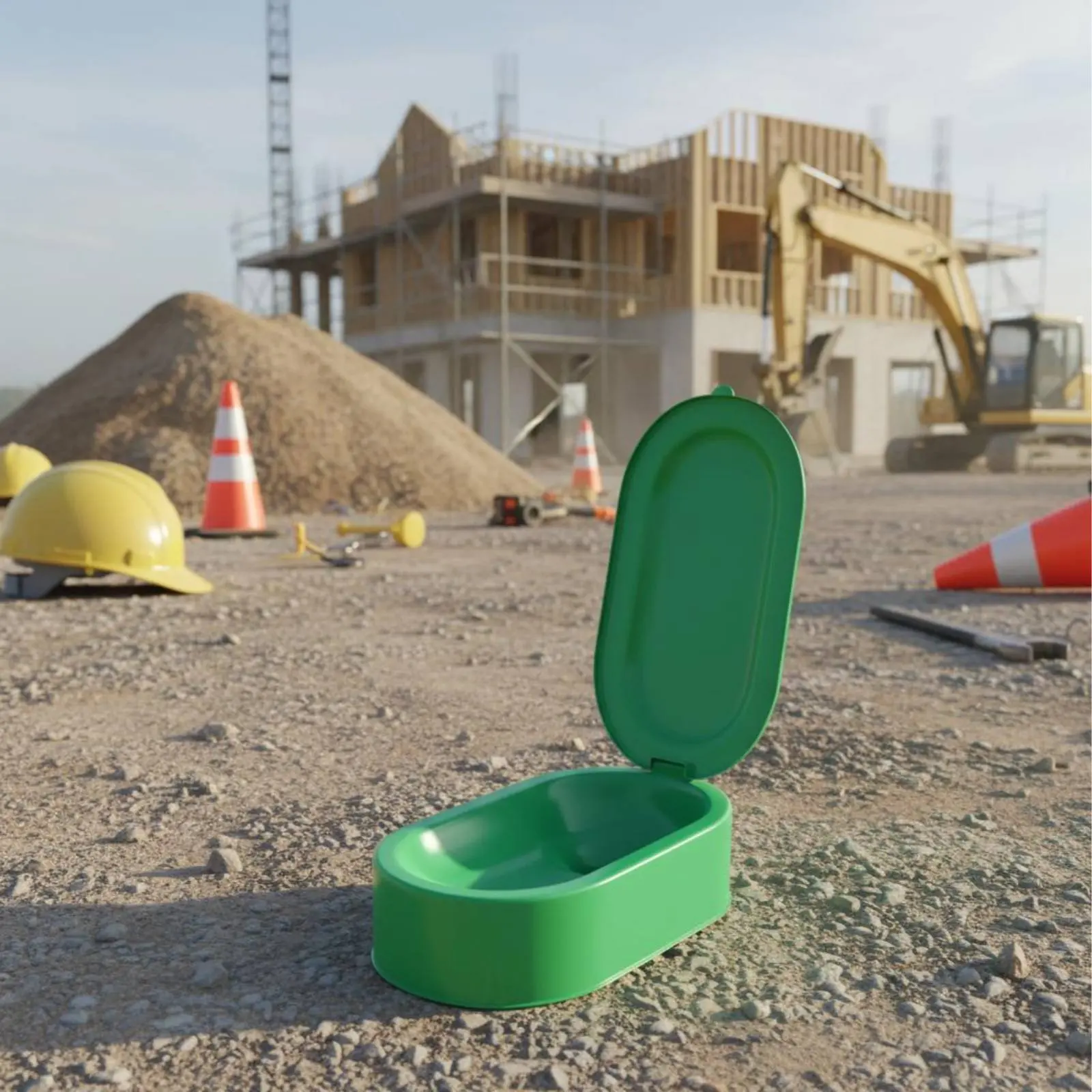 Construction Site Toilet Long-Lasting Plastic Squat Toilet Temporary Squat Pan Portable Sanitation Product Sturdy Material