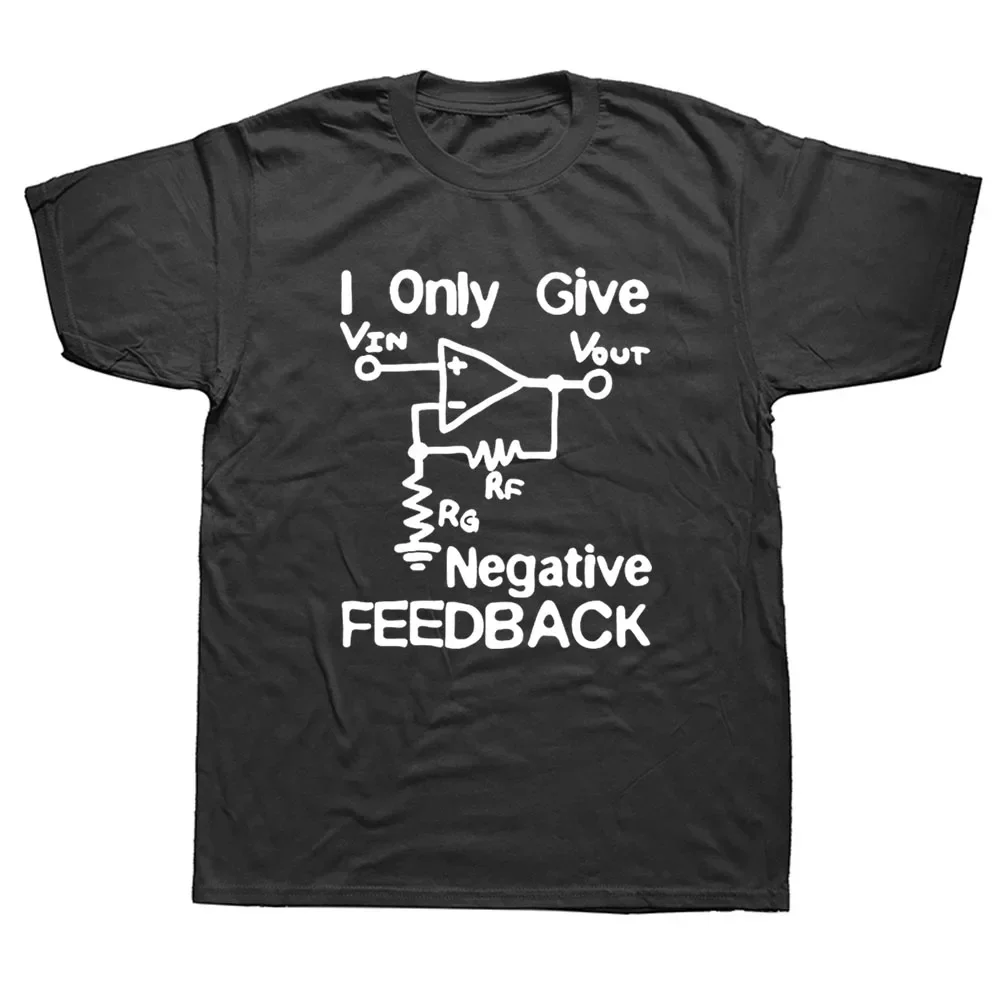 New Funny Cotton Short Sve T Shirt Cotton Print Tee I Give Negative Feedback Computer Engineer T-Shirt