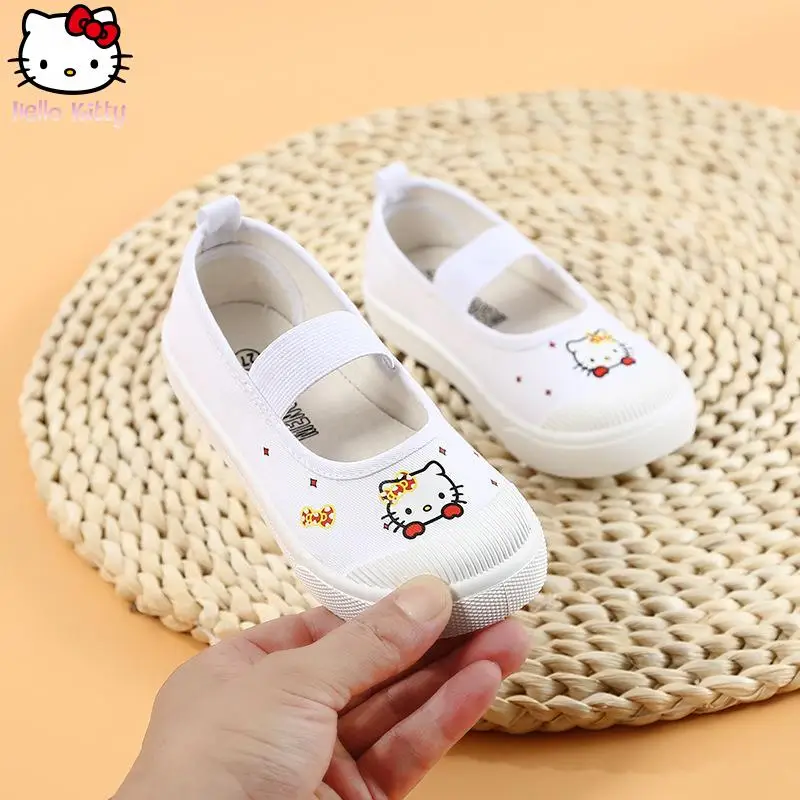 

Hello Kitty Children New Kawaii Canvas Shoes Sanrio Girls' Spring Autumn Anie Cartoon Indoor Casual Shoes Kuromi Board Shoes