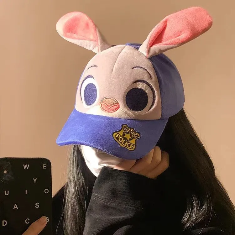 Disney Zootopia Baseball Cap Cute Judy Hopps Anime Figure Cosplay Props Kawaii Rabbit Sun Hat Party Decorations Kids Toys Gifts