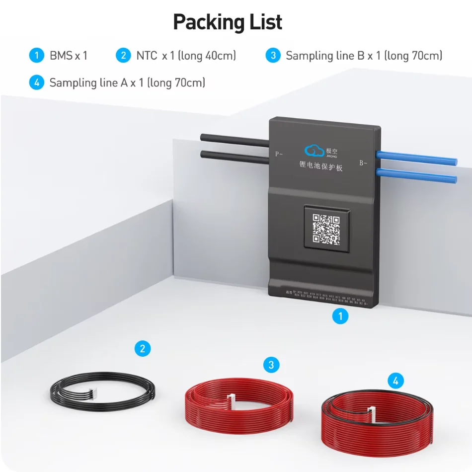 JIKONG JKBMS Corrente de equilíbrio ativo 2A 4S 8S 12S 13S 14S 16S 17S 20S 24S Lifepo4 Li-Ion Lto Bateria 200A