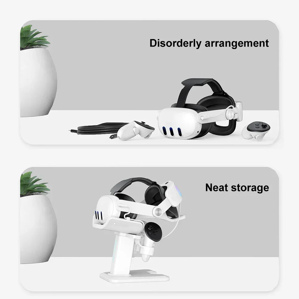 Display Stand for Meta Quest 3 Charging Station Controller Charging Station VR Display Stand with LED Indicator for Meta Quest 3