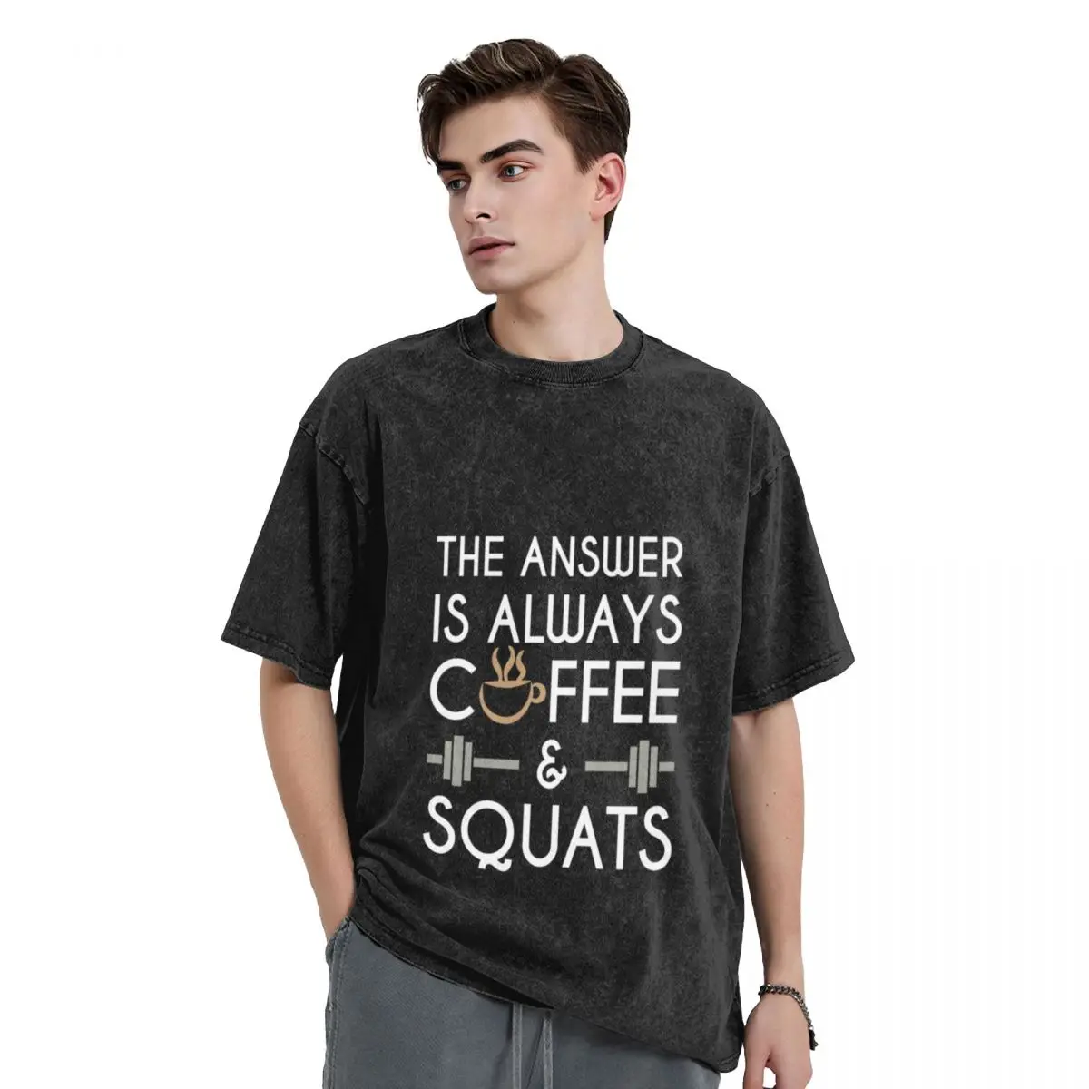 Coffee & Squats T-Shirt oversized t shirt sports fans new edition korean fashion men clothes