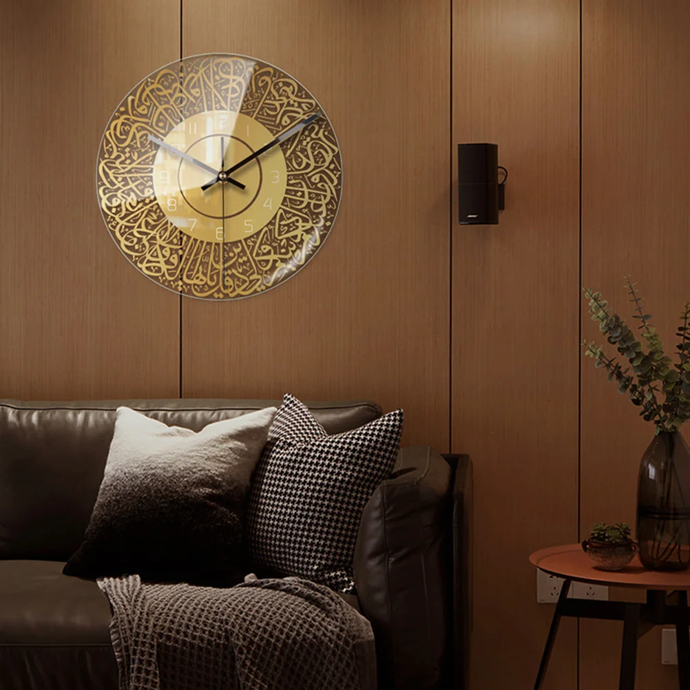 

Calligraphy Clock Wall Islamic Decor Living Room Decoration Quranic Decorative Acrylic