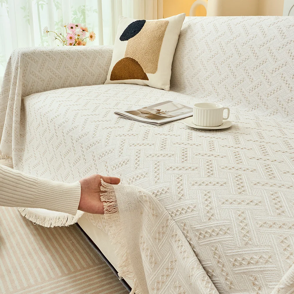 

Cotton yarn T-grid sofa towel full cover cloth simple blanket sofa cushion all season universal full package sofa cover S126