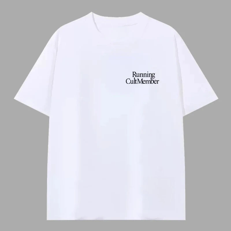 Hot Sales Fashion Japan Style High Quality Basic Style Satisfy T-Shirt Chest Letter Print Short Sleeve Casual Sporty Top