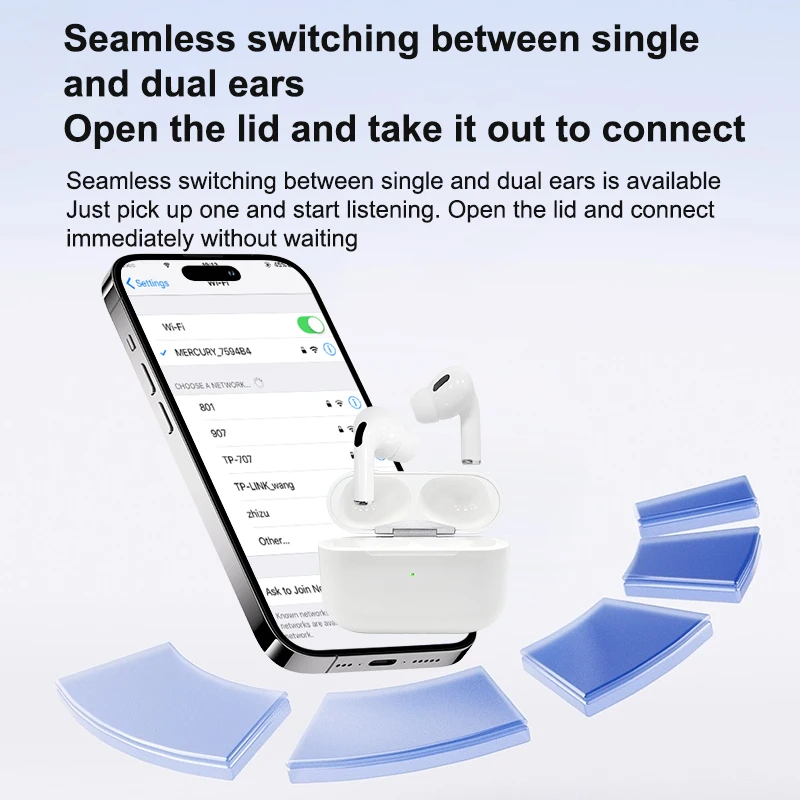 سماعات أذن Airs Pro اللاسلكية، سماعات بلوتوث TWS، سماعات أذن مزيفة مقاومة للماء مع حافظة شحن لهاتف iPhone Xiaomi