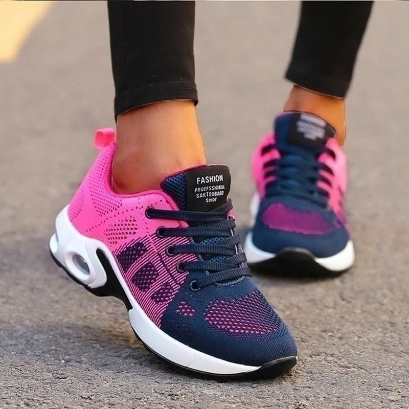 Wedges Shoes for Women Platform Sneakers Air Mesh Breathable Casual Shoes Black Chunky Sports Running Shoes Woman Light Weight