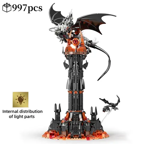 Moc-Lord Movie Rings Model The Fell Beast Magic Tower Building Blocks Fortress Castle Creative Assemble  Bricks Toys Gift For Ki