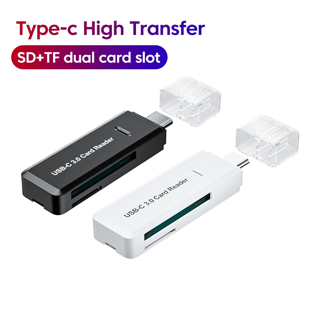 

2 in 1 Multifunctional Type C Card Reader High-speed SD TF Card Reader External Storage Memory Card Adapter For Cameras Computer