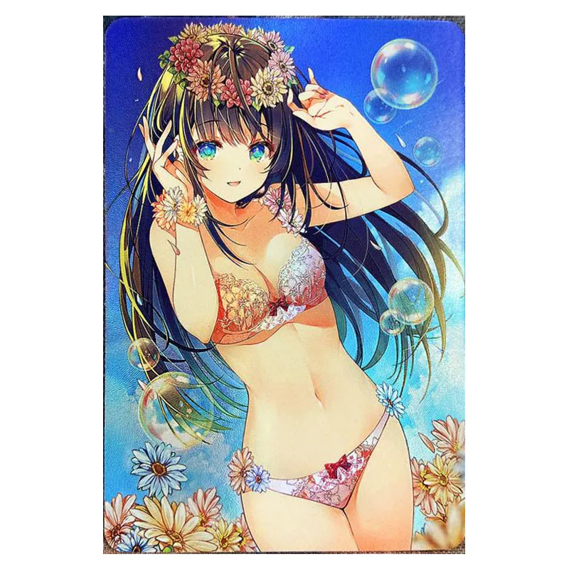 ACG personaje de Anime Goddess Story, Flash raro, tarjeta refractiva Rem, Yamato, Marnie Kurumi, colección de ilustraciones, regalo de cumpleaños y Navidad