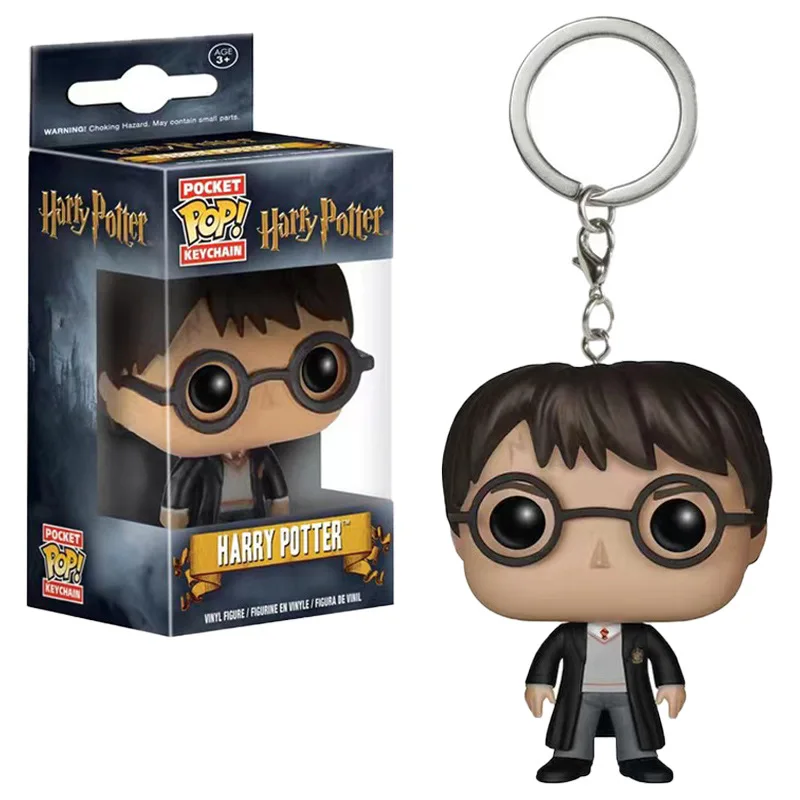 Funko Pop Harry Potter Keychain Kawaii Figure Lord Voldemort Model   Bag Decoration Car Key Accessory Toy Doll Kid Birthday Gift