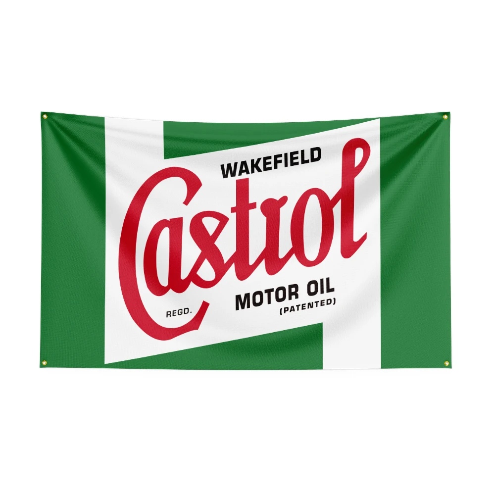 3X5 FT Castrol Flag Polyester Printed Oil Banner For Decor