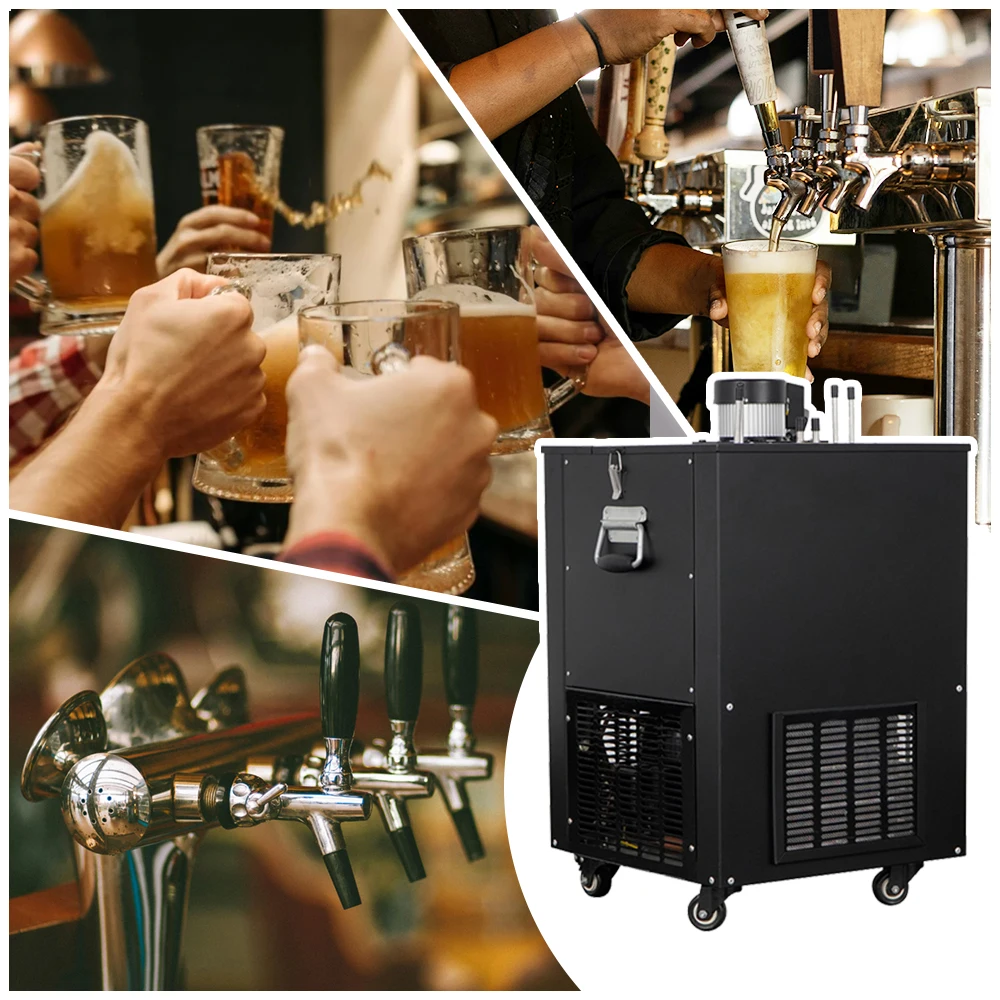 Portable Kegerator Draft Beer Dispenser With Nitro Beer Tap Tower Refrigeration Machine For Keg Water-based Cooling