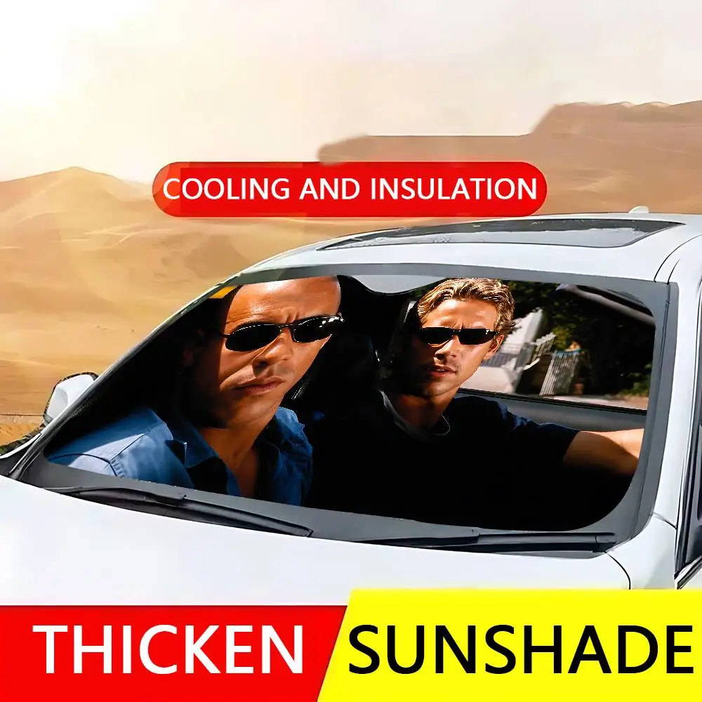 F-Fast And F-Furious Car SunShade Windscreen Front Window Visor 70x130cm Sun Visor Solar Protect Plaid Gift Novelty Car - view 6