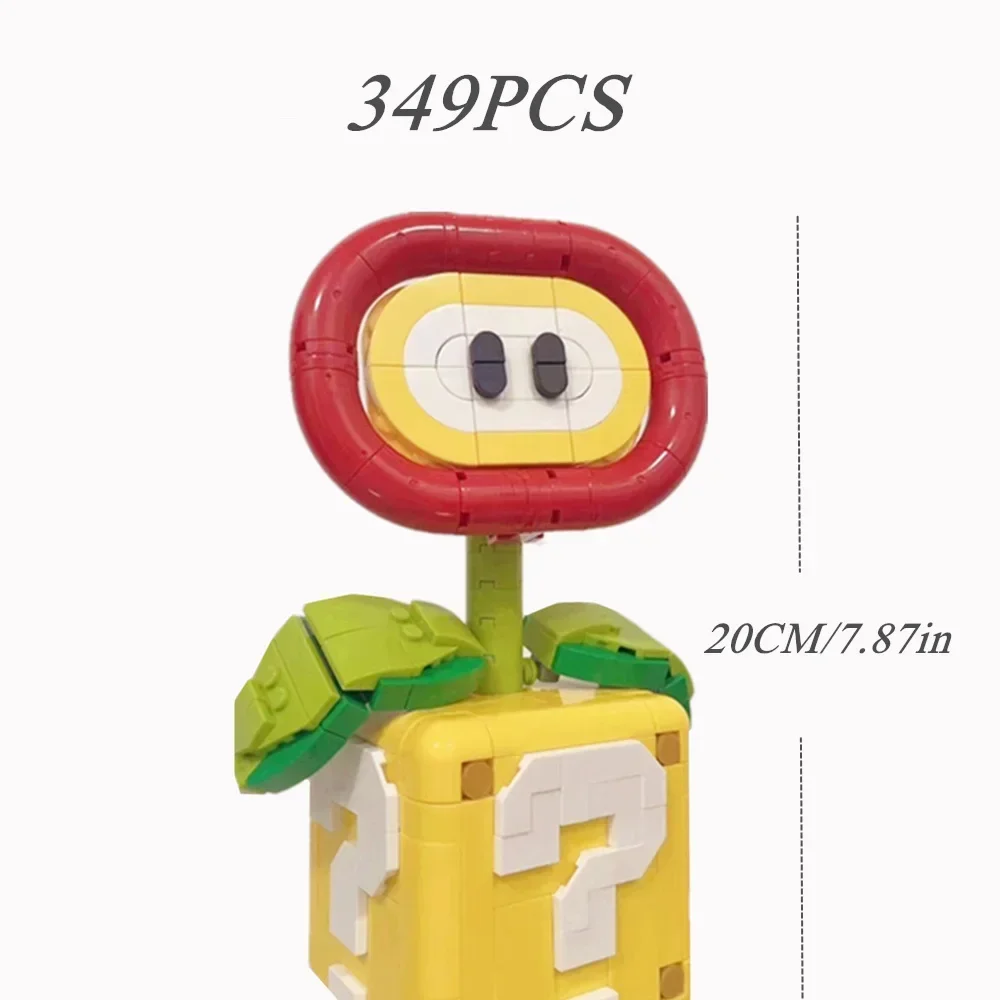 Miniso Super Mario Chomper Flower Display Tree Bouquet Home Decoration Plant Potted Model Building Block Bricks Gift Set