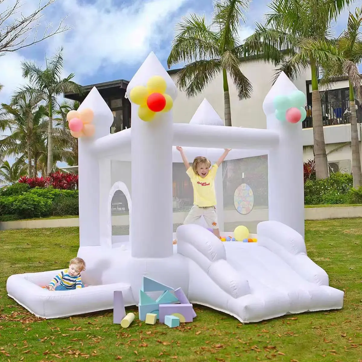 Hot Sale White Indoor Playground Soft Play Ball Pit Tunnel Slide Combination Kids Outdoor Rental Party Events Ball Pool