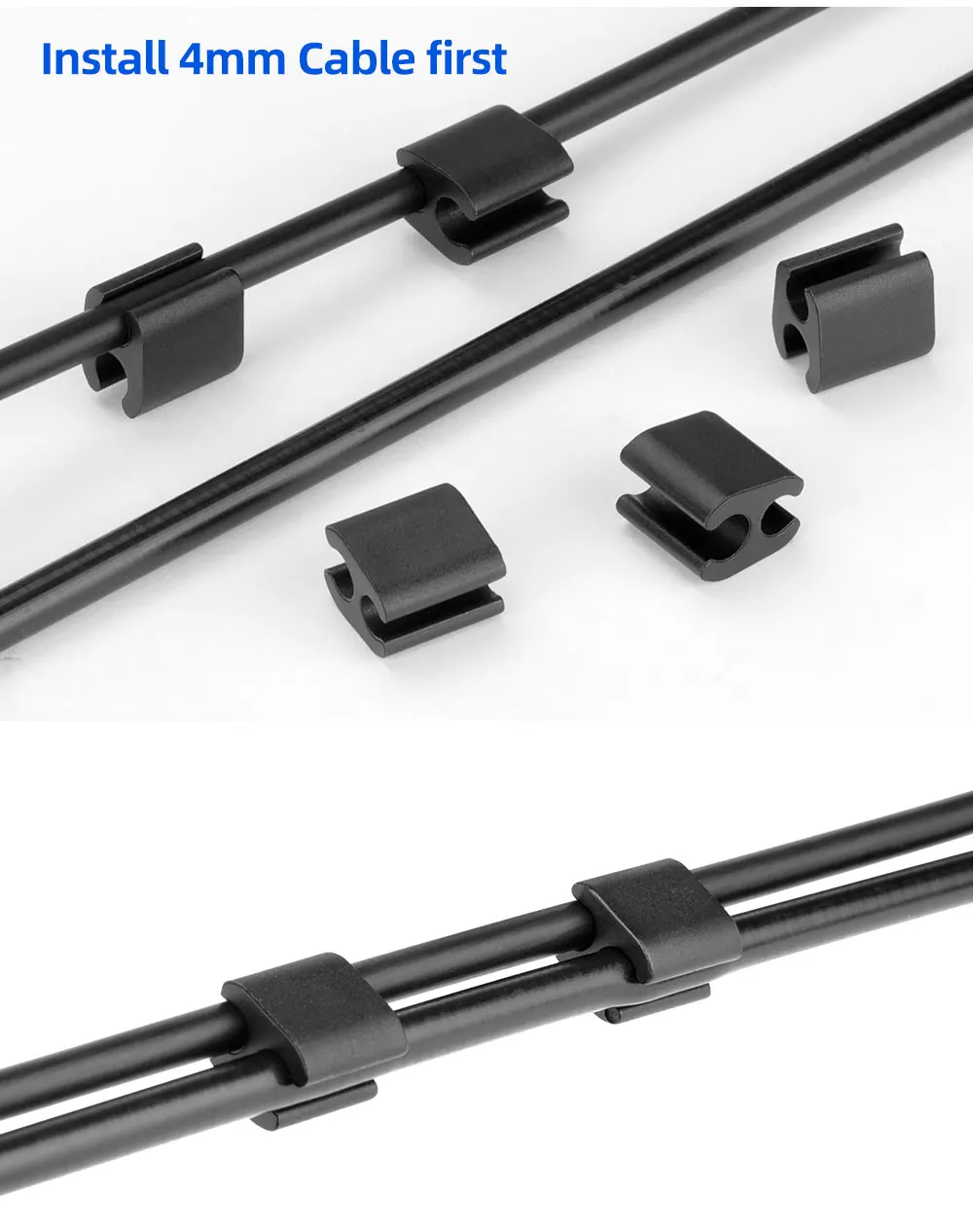 5-10 Stück Fahrrad Brems- & Schaltzug-Halterungsklemme passend für 4/5mm Schalt-/Bremszug, feste Schnalle, Bremszug-Einlassbefestigungsteil – Detail 4