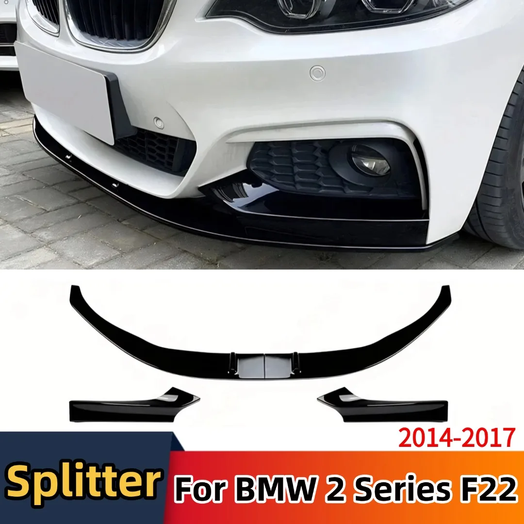 Front Splitter Guard Bumper Lip Chin Air Dam Guard For BMW 2 Series F22/F23 M Sport 2014-2017 Tuning Styling Facelift MP Style