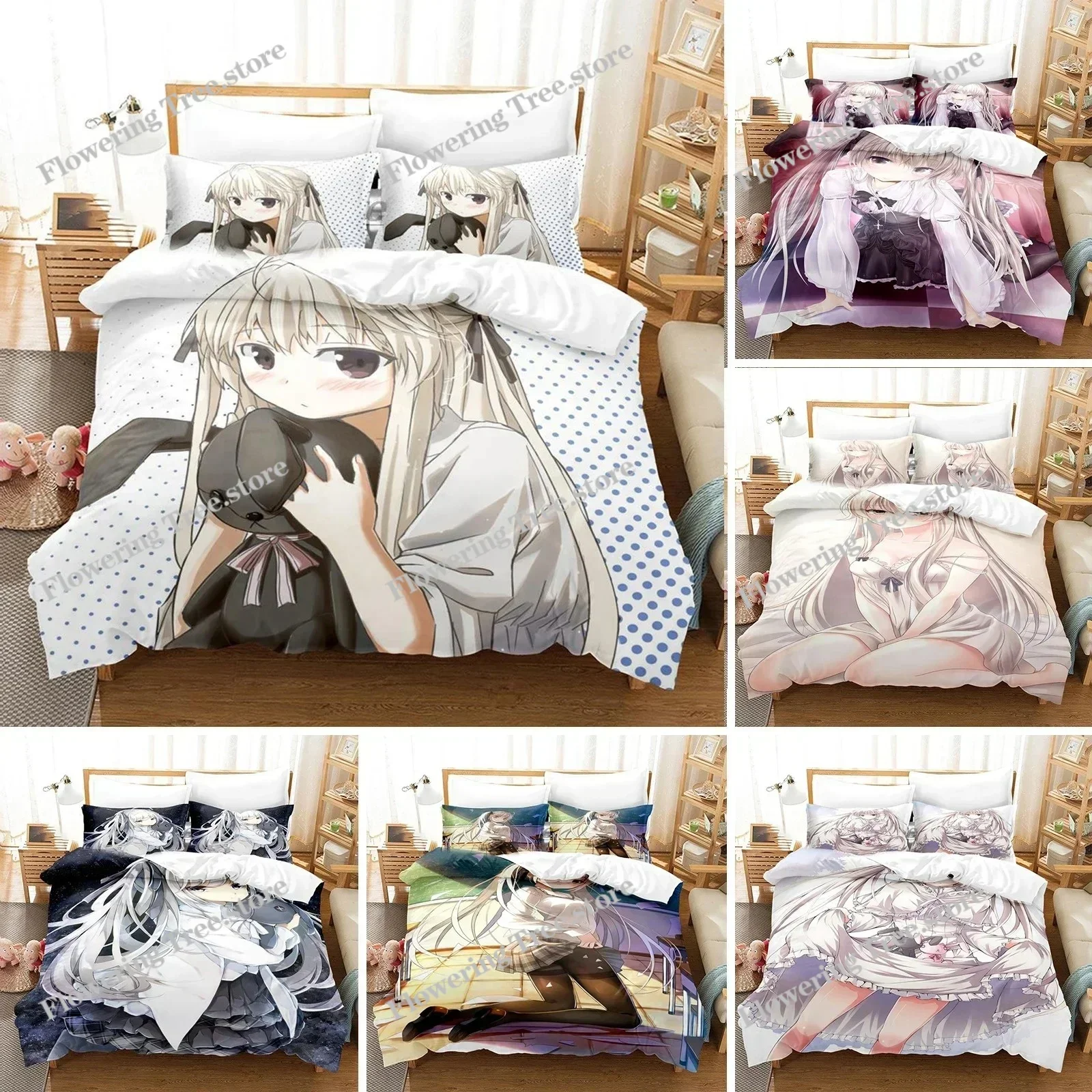 

Anime Yosuga No Sora Kasugano Bedding Set Duvet Cover Bedroom Comforter Covers Single Twin King Size Quilt Cover Home Textile