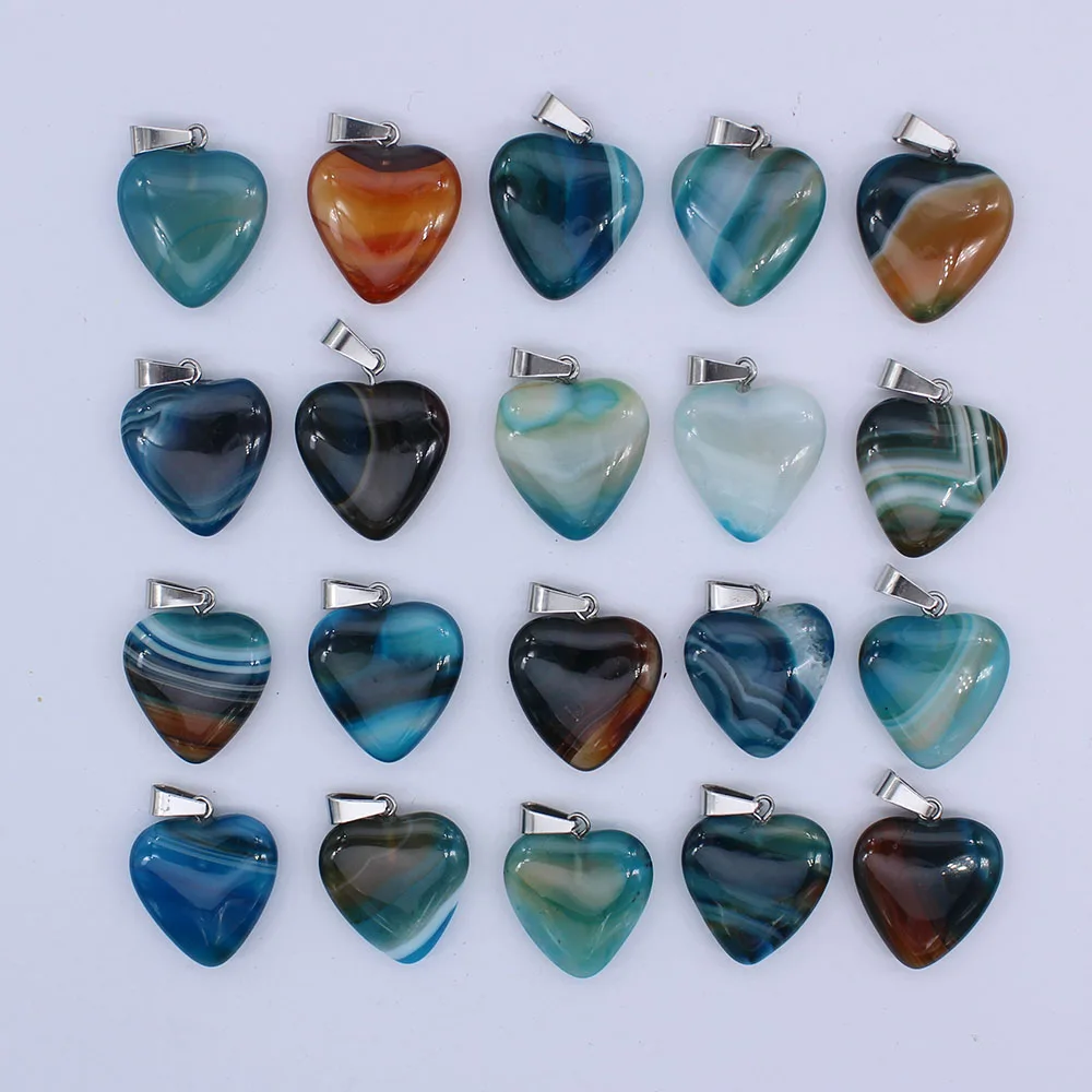 on sale! 2019 natural stone agates agates heart pendant charm and women's fashion jewelry necklace 30 pieces free shipping