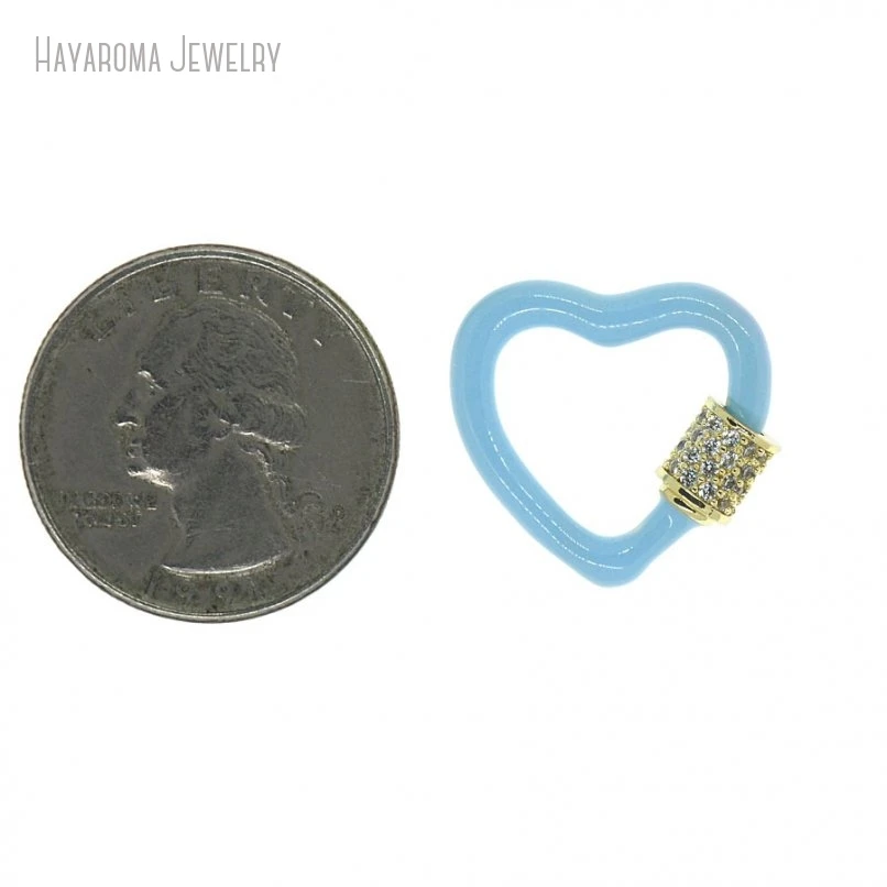 キュービックジルコニアの金属クラスプ,ライトブルーの銅ネジ,ジュエリーの発見とコンポーネント,5個
